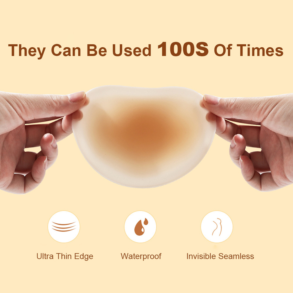 3Pairs Crescent Nipple Cover S - Push Up Bra Silicone recension och pris